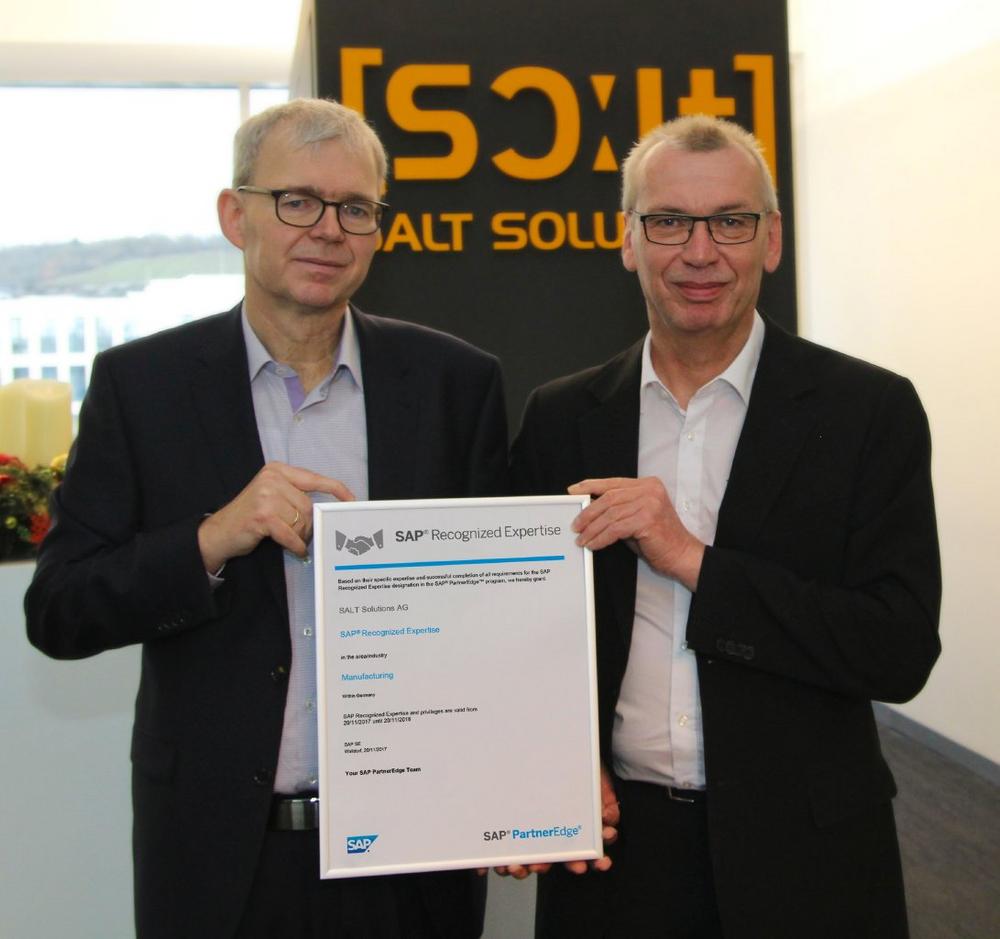 SALT Solutions erhält SAP Recognized Expertise im Bereich Manufacturing