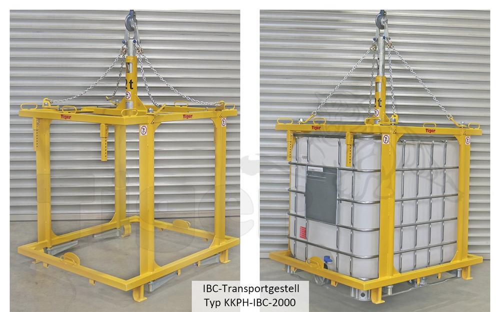 Neues Kran-Transportgestell "Tiger KKPH-IBC-2000" für IBC-Container