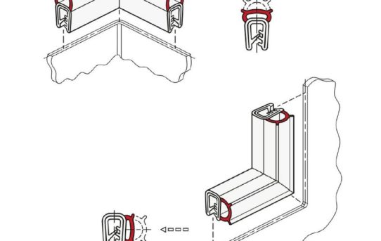 Kantenschutz-Dichtprofil mit der Ecke