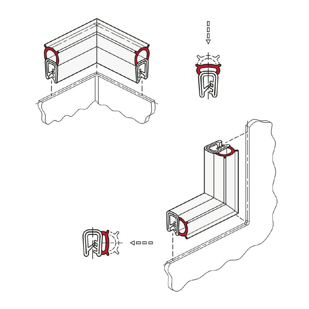 Kantenschutz-Dichtprofil mit der Ecke