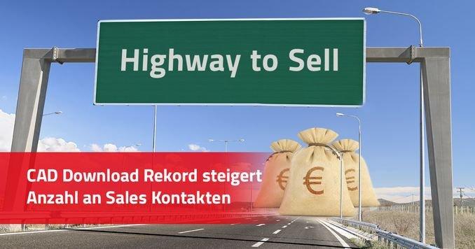Downloadrekord: "Highway to Sell" für Komponentenhersteller mit über 56 Mio. CAD Downloads (= Sales Kontakte) im Monat Juni
