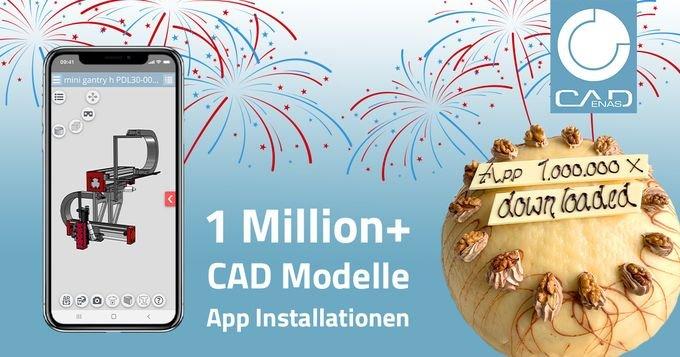 3D CAD Models Engineering App von CADENAS freut sich über 1 Million Installationen