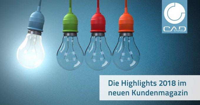 HighLIGHTS im Kundemagazin 2018 zeigen, dass CADENAS in vielen Bereichen immer wieder innovative Impulse setzt