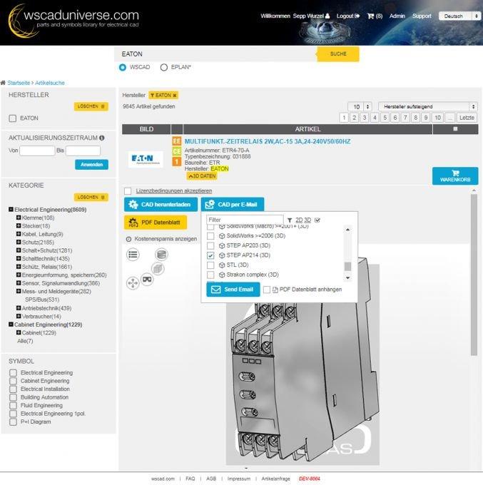 3D Daten von CADENAS jetzt im E-CAD-Portal wscaduniverse.com verfügbar