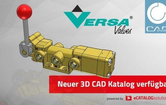 Versa Products bringt 3D CAD Produktkatalog für Ventile der V-Serie auf den Markt