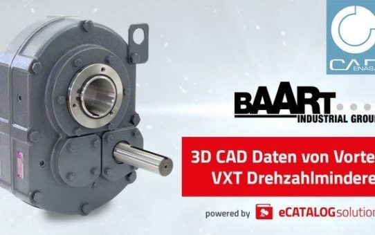 Baart Industrial Group setzt auf Produktkonfigurator powered by CADENAS für seine Drehzahlminderer-Serie Vortex VXT