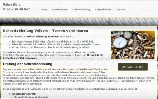 Schrottabholung Velbert (Sonstige Veranstaltung | Online)