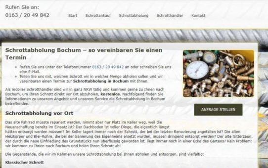 Schrottabholung Bochum (Sonstige Veranstaltung | Online)