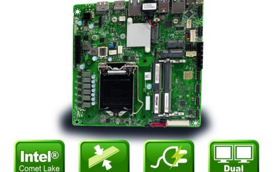 Flaches Mini ITX Mainboard für Comet Lake Prozessoren