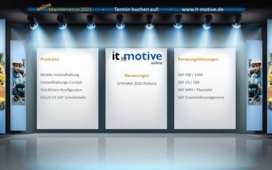 it-motive in diesem Jahr virtuell auf der Maintenance 2021 (Messe | Online)