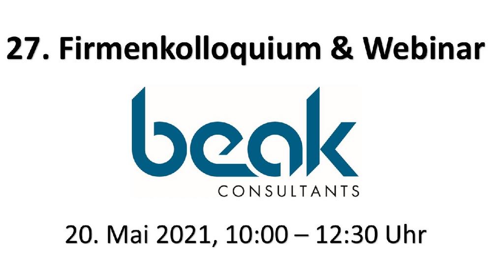 Beak Firmenkolloquium - Vorankündigung (Webinar | Online)