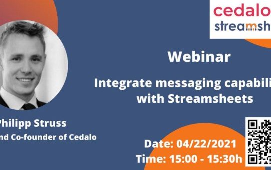 Integrate messaging capabilities with Streamsheets (Webinar | Online)