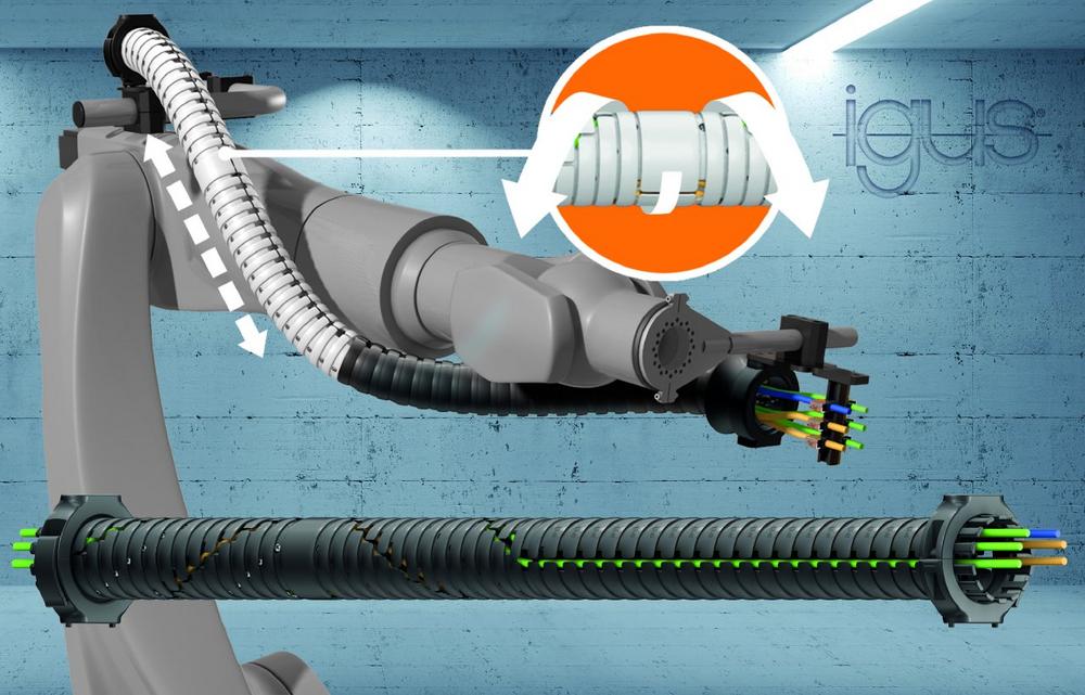 Neue Energieführung triflex TRX revolutioniert die 3D-Bewegung am Roboter