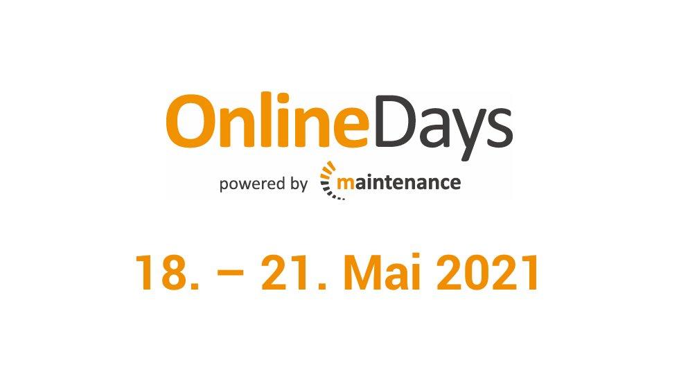 maintenance OnlineDays statt Präsenzmesse – wir sind dabei!