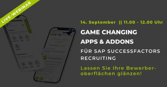 Game Changing Apps & AddOns für SuccessFactors Recruiting (Webinar | Online)