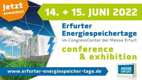 Erfurter Energiespeichertage - Kongress & Ausstellung Messe Erfurt 14.-15.06.2022 (Kongress | Erfurt)