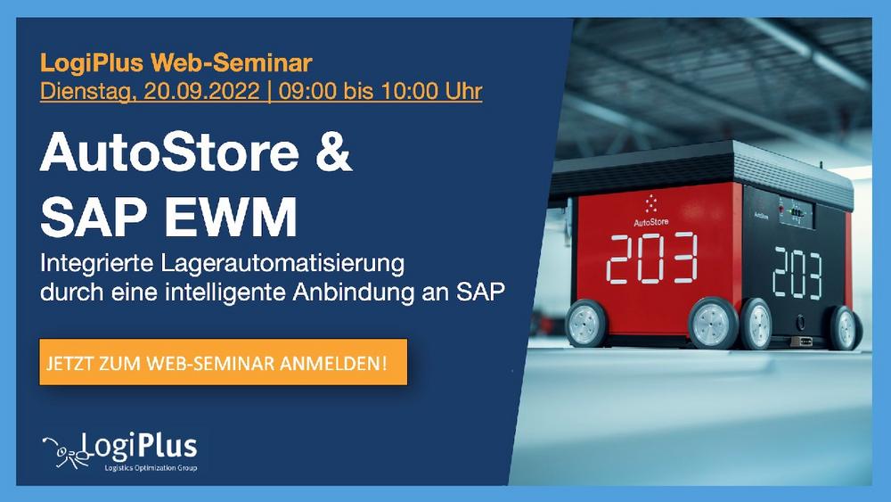 Webinar "AutoStore & SAP EWM - integrierte Lagerautomatisierung durch intelligente SAP-Anbindung" (Webinar | Online)