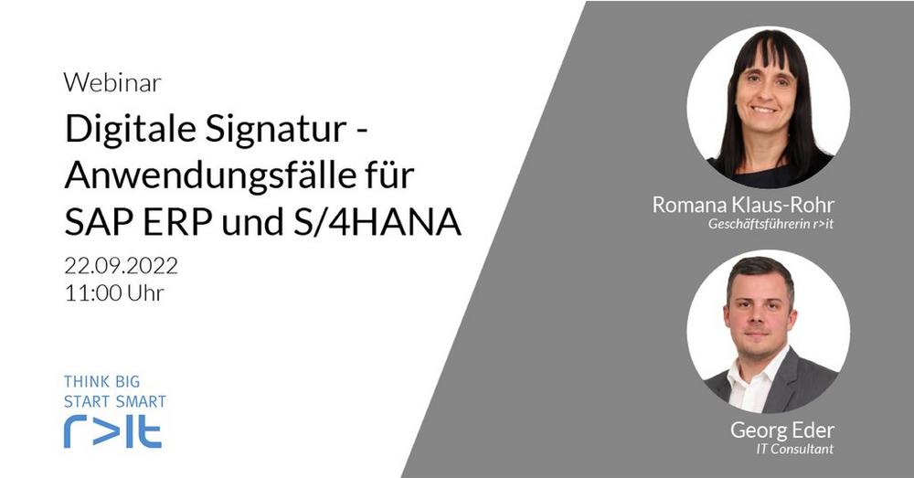 Digitale Signatur - Anwendungsfälle für SAP ERP und S/4HANA (Webinar | Online)