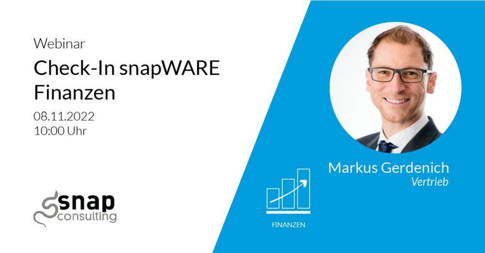 Check-In snapWARE Finanzen - Der Feinschliff für Ihre SAP Prozesse im Finanzbereich (Webinar | Online)