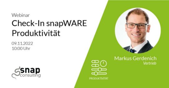 Check-In snapWARE Produktivität – Der Feinschliff für Ihre SAP Prozesse für noch mehr Produktivität (Webinar | Online)