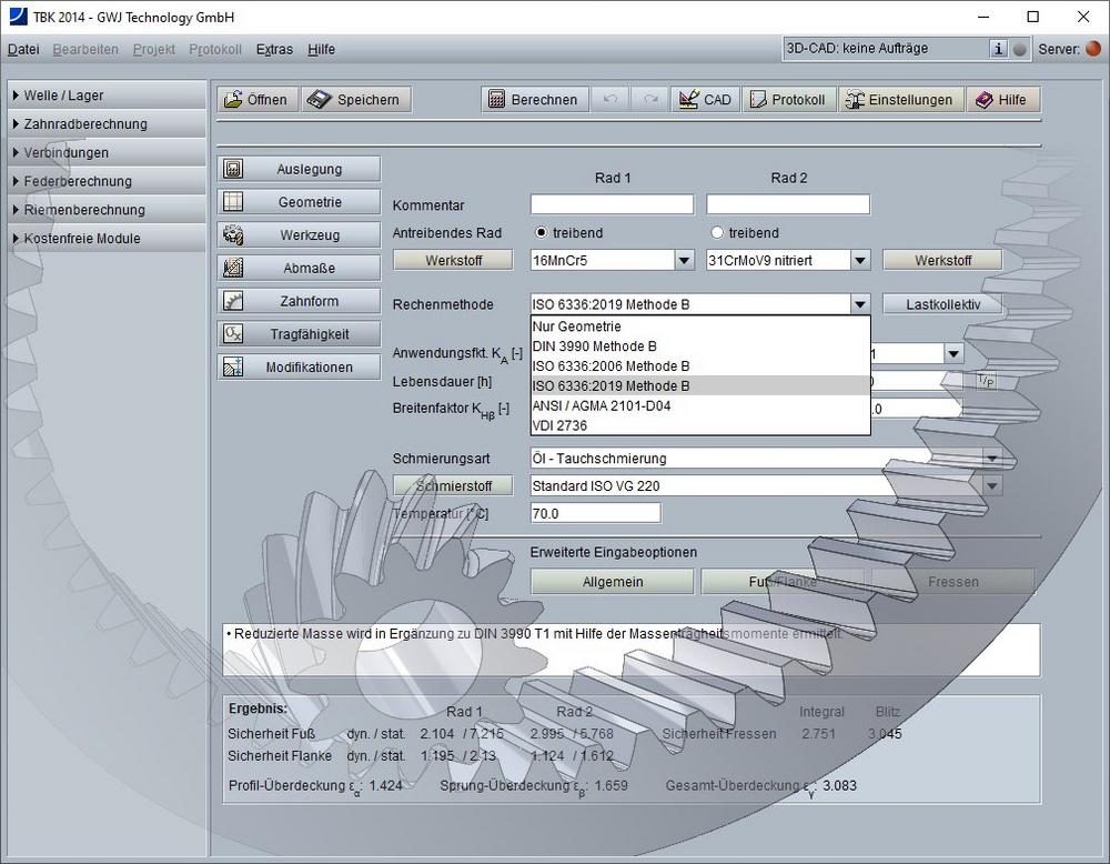 Berechnungssoftware TBK – Neues Release mit zahlreichen Erweiterungen für Verzahnungen