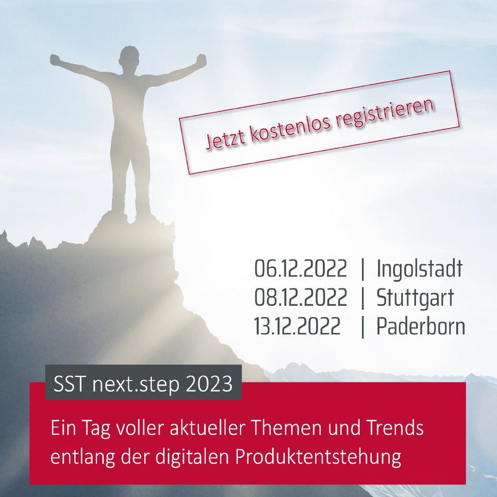 SST next.step 2023 in Paderborn - Themen und Trends entlang der digitalen Produktentstehung (Konferenz | Bad Lippspringe)
