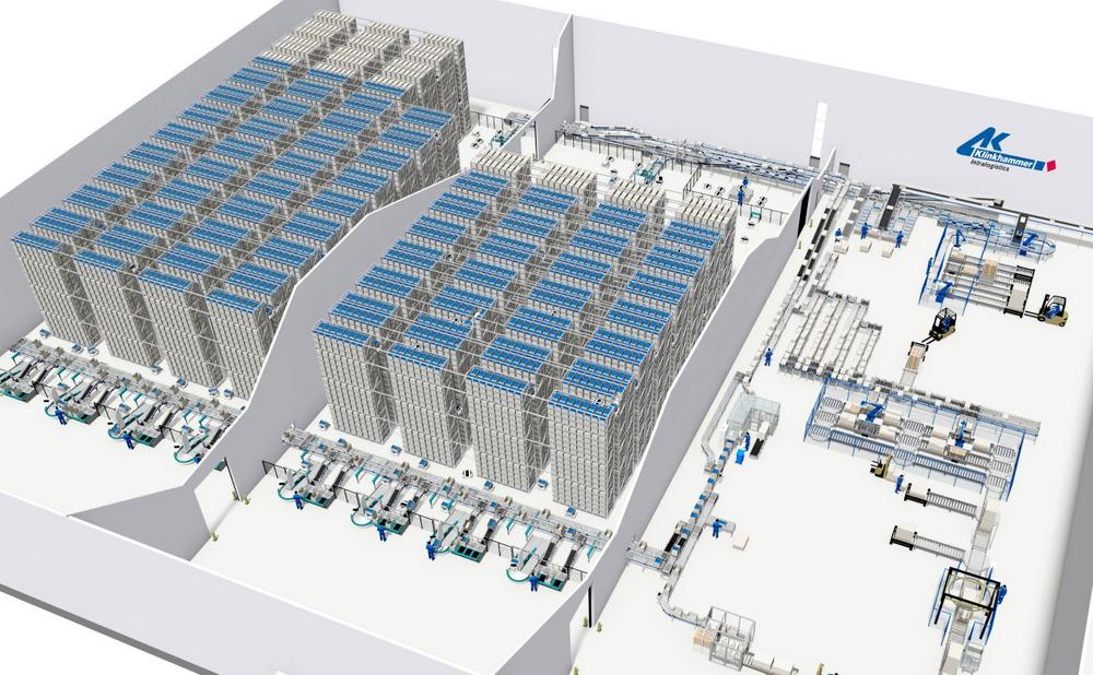 Hightech-Logistikzentrum mit Shuttle-Robotern für dänische Modemarken