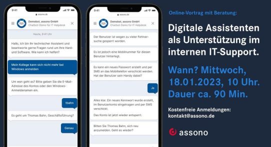 Online-Austausch: Digitale Assistenten für den internen IT-Support (Vortrag | Online)