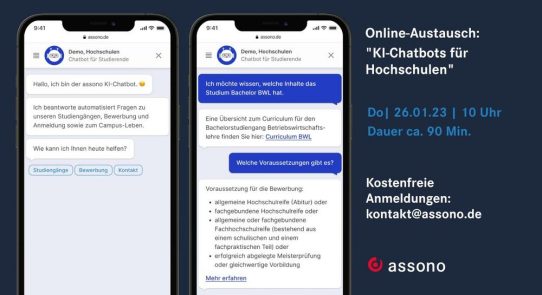 Demo-Termin:  Nutzen von KI-Chatbots für Hochschulen (Vortrag | Online)