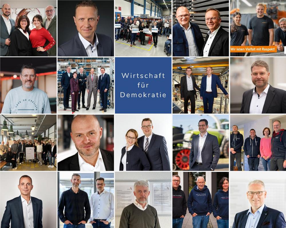 Wirtschaft für Demokratie - Unternehmen und Unternehmer aus Ostwestfalen-Lippe zeigen Flagge