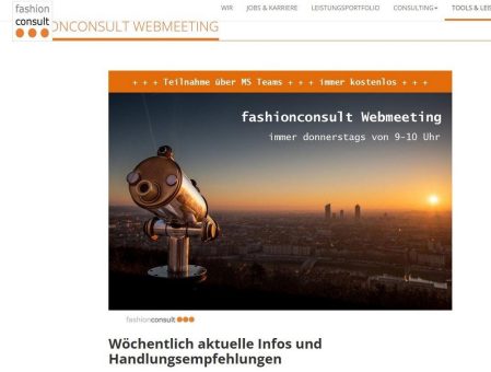fashionconsult Webmeeting Bekleidungsbranche (Webinar | Online)