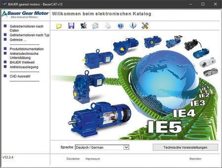 BauerCAT liefert ein komfortables Spezifikations- und Konstruktionswerkzeug für Getriebemotoren.