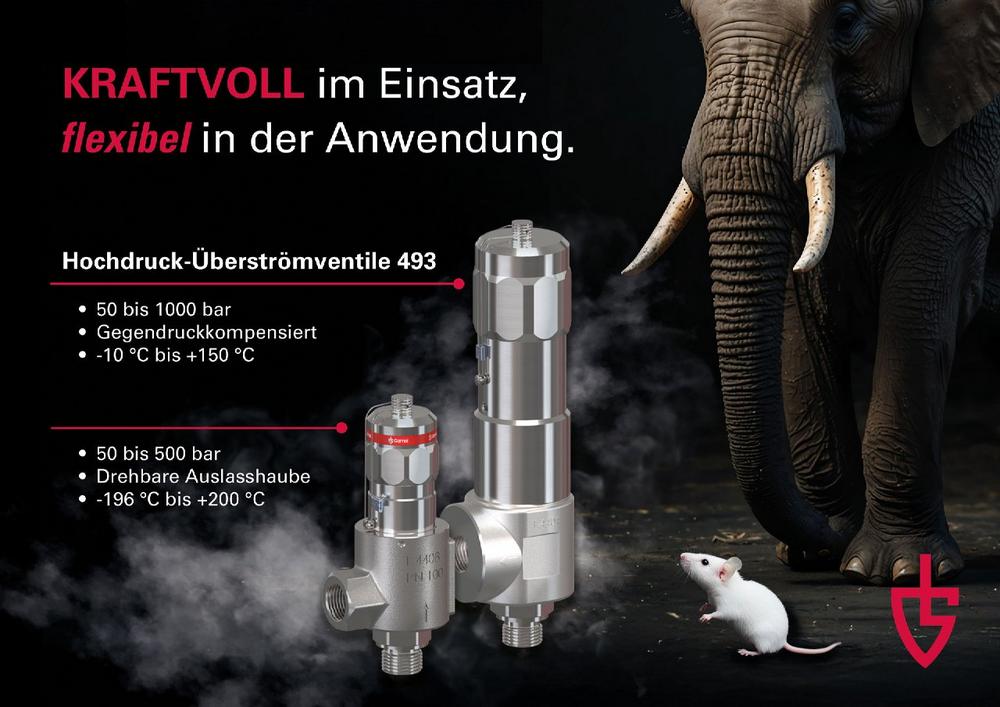 Neue Maßstäbe für Hochdruckanwendungen: Goetze KG Armaturen bringt neues Überströmventil der Baureihe 493 auf den Markt