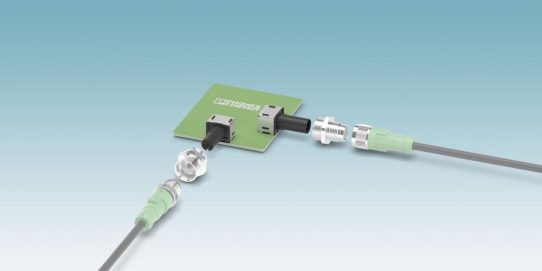 Gewinkelter M12-Gerätesteckverbinder für THR