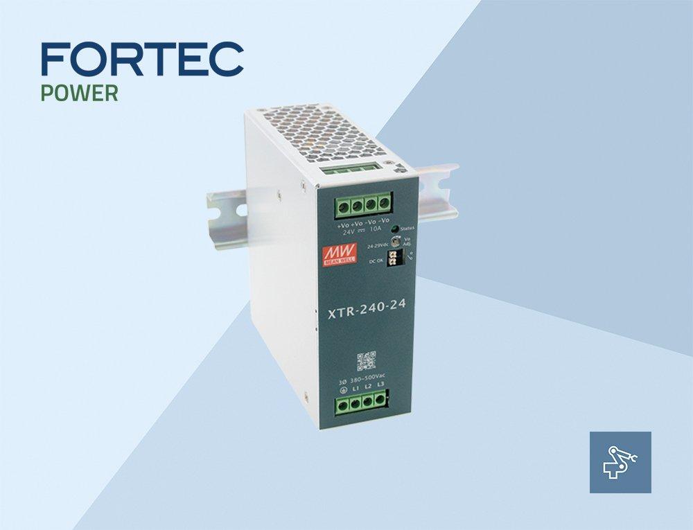 Neu bei FORTEC Power: 3-Phasen DIN-Schienenserie XTR von 240 W bis 960 W