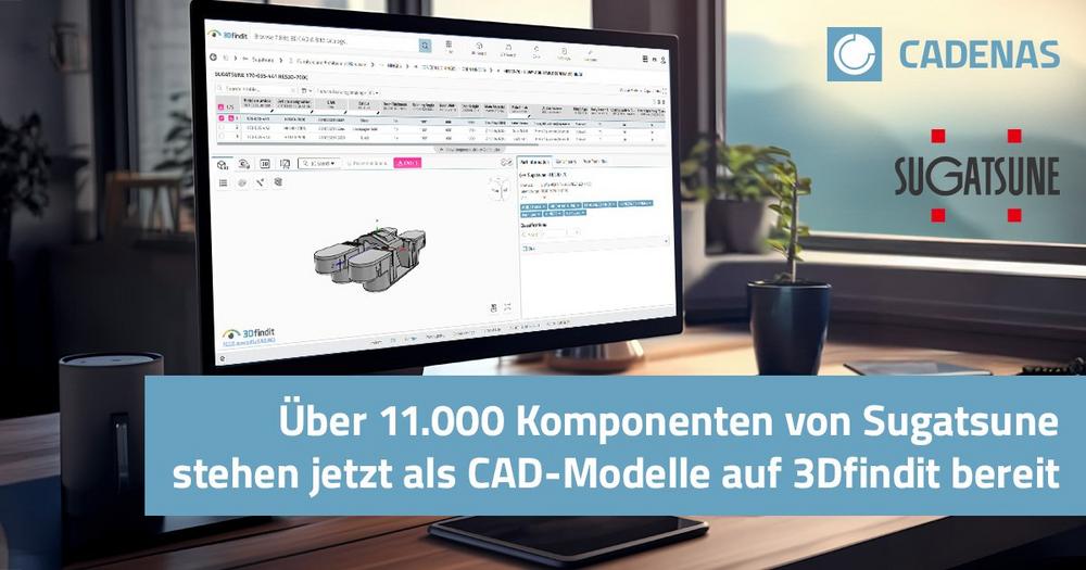 Über 11.000 Komponenten von Sugatsune stehen jetzt als CAD-Modelle auf 3Dfindit bereit