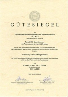 TU Ilmenau erhält Gütesiegel für Maschinenbau und Verfahrenstechnik