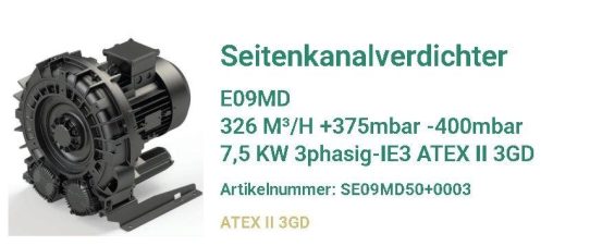 Pulverförderung in ATEX-Zonen mit hoher Druckleistung – Seitenkanalverdichter E09MD für die Chemieindustrie