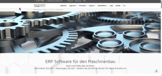 BAUMANN Software – Das ERP für den Maschinenbau im Mittelstand