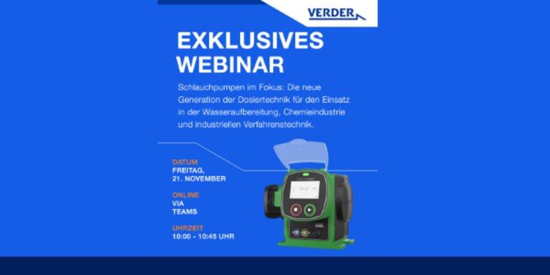 Verder-Webinar zu Schlauch-Dosierpumpen