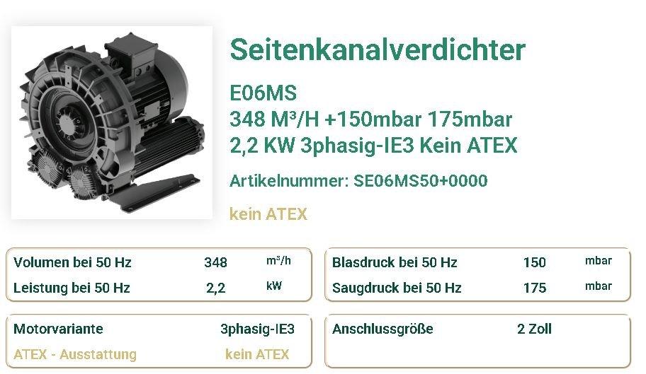 e06MS – Seitenkanalverdichter für das prozesssichere Aufblasen flexibler Verpackungen