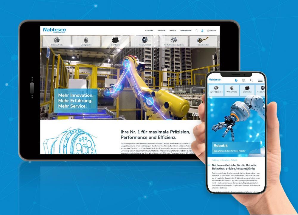 Nabtesco im neuen Online-Look