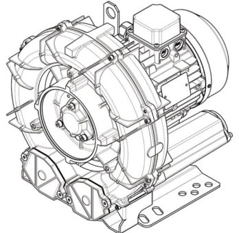 Seitenkanalverdichter e6MSMOR 4 kW IE3WR ATEX – leistungsstarke Prozessluft für pneumatische Förderung in explosionsgefährdeten Bereichen