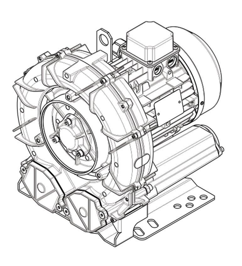 Seitenkanalverdichter FPZ - e5MSMOR 3 kW für Klärbecken