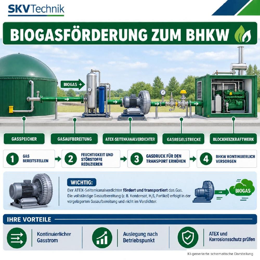ATEX-Seitenkanalverdichter unterstützen die Biogasförderung zum BHKW