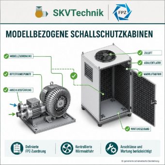 Modellbezogene Schallschutzkabinen passen zu definierten Seitenkanalverdichtern