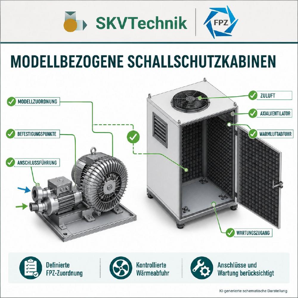 Modellbezogene Schallschutzkabinen passen zu definierten Seitenkanalverdichtern
