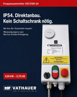 Frequenzumrichter direkt an die Maschine: MSF-VATHAUER reduziert Schaltschrank- und Verdrahtungsaufwand mit dem Frequenzumrichter VECTOR-54