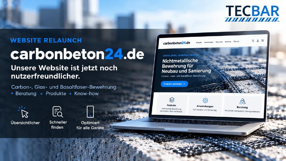 Nichtmetallische Bewehrung finden – jetzt noch einfacher auf carbonbeton24.de